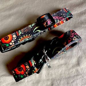 Dog collar and leash, matching in multiple sizes, small & EX large